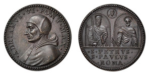 ROMA - ADRIANO VI  (1522-1523) MEDAGLIA AE   ... 