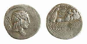 JULIA (85 a.C.) L. Julius Bursio - DENARIO - ... 