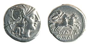 PINARIA  (149 a.C.) Pinarius Natta  DENARIO  ... 