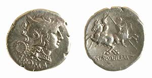 SERVILIA (136 a.C.) C.Servilius M.f. DENARIO ... 