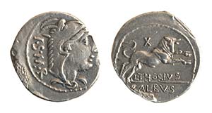 THORIA (105  a.C.) L.Thorius Balbus DENARIO ... 