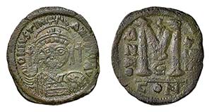 GIUSTINIANO I (527-565) FOLLIS  gr.19,9 -  ... 