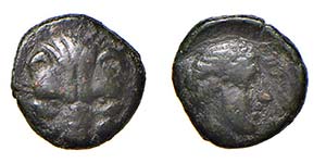 BRUTTIUM - RHEGIUM (CIRCA 400 a.C.) AE 11 ... 