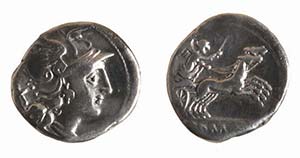 ROMA (189-180 a.C.) ANONIME - DENARIO - ... 