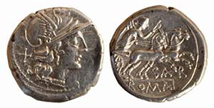 ATILIA (155 a.C.) Atilius Saranus DENARIO ... 
