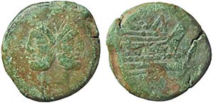CLOVIA (169-158 a. C.) luvius Saxula - ASSE ... 