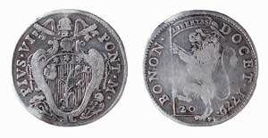 BOLOGNA PIO VI (1775-1799) LIRA DA 20 ... 