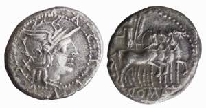 ACILIA (130 a.C.) M. Acilius M. f.  DENARIO ... 