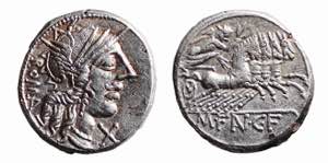 FANNIA (123  a.C.) M.Fannius C.f. - DENARIO ... 