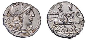 LUCRETIA (136 a.C.) Cn.Lucretius Trio - ... 