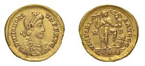 ONORIO (395-423) SOLIDO gr.4,4 - Zecca ... 