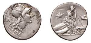 ROMA - ANONIME (circa 115-114  a.C.) DENARIO ... 
