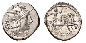 ABURIA (132 a.C.) M. Aburius Geminus DENARIO ... 