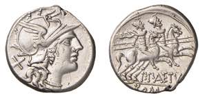 AELIA (138 a.C.) P. Aelius Paetus DENARIO -  ... 