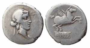 TITIA (90 a.C.) Q.Titius DENARIO - D/Testa ... 