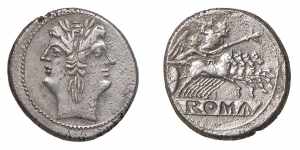ROMANO-CAMPANE (225-212 a.C.) QUADRIGATO ... 