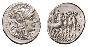 VARGUNTEIA (130 a.C.) M.Vargunteia - DENARIO ... 
