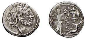 CLOULIA (128a.C.) T. Cloulius - QUINARIO - ... 