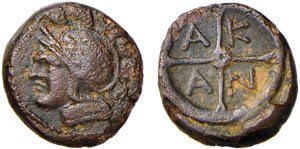 MACEDONIA - AKANTHUS (Fine III sec. a.C.) AE ... 