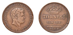 NAPOLI - FERDINANDO II (1830-1859) 5 TORNESI ... 