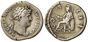 ADRIANO  (117-138) DENARIO  - Ar - C.341  ... 