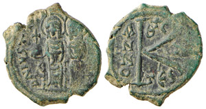 GIUSTINO II E SOFIA (565-578) MEZZO FOLLIS - ... 