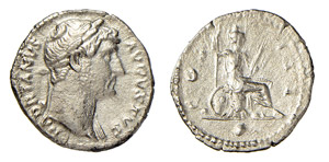 ADRIANO (117-138) DENARIO  - Ar - C. 338var. ... 
