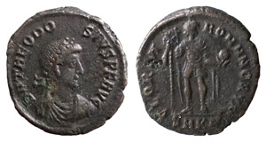 THEODOSIO I (379-395) AE-3 mm.2,9 - Zecca ... 