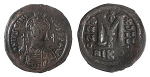 GIUSTINIANO I - NICOMEDIA (527-565) FOLLIS  ... 