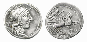 PORCIA (123 a.C.)  C.Porcius Cato DENARIO  - ... 