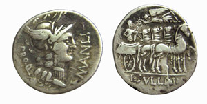 MANLIA (82 a.C.) L.Manlius Torquatus DENARIO ... 