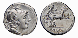 ROMA - ANONIME (157-156 a.C.) DENARIO  - Ar ... 