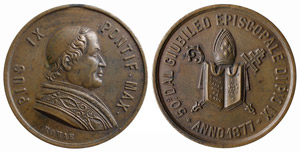 ROMA - PIO IX (1846-1778) MEDAGLIA Anno 1877 ... 
