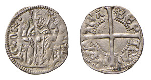 AQUILEIA - BERTRANDO (1334-1350) DENARO - Ar ... 