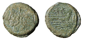 ROMA - SERIE DELLASINO (169-158 a.C.) ASSE ... 