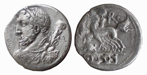 QUINCTIA (112-111 a.C.) Ti.Quinctius DENARIO ... 