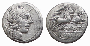 PORCIA (123 a.C.) C.Porcius Cato DENARIO  ... 