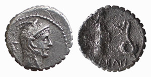 ROSCIA (864 a.C.) DENARIO Lucius Roscius ... 
