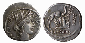 PLAUTIA (55 a.C.) A. Plautius DENARIO  ... 