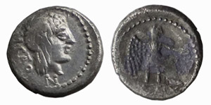 PORCIA (89 a.C.) Marcus Cato QUINARIO  ... 