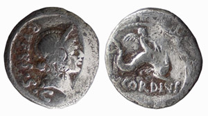CORDIA (46 a.C.) Mn. Cordius Rufus DENARIO  ... 