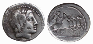 ROMA - ANONIME (86 a.C.) DENARIO  D/Testa di ... 