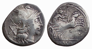 ROMA - ANONIME (157-156 a.C.) DENARIO  ... 