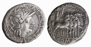 ACILIA (130 a.C.) M. Acilius M. f DENARIO  ... 