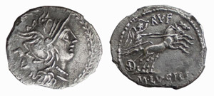 LUCILIA (101 a.C.) M. Lucilius Rufus DENARIO ... 