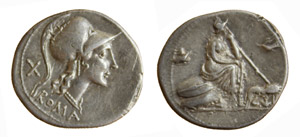 ROMA - ANONIME (115-114 a.C.) DENARIO  ... 