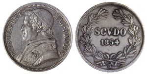 ROMA - PIO IX (1846-1870) SCUDO 1854  A. IX  ... 
