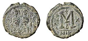 GIUSTINO II E SOFIA (565-578) FOLLIS- Zecca ... 