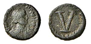 GIUSTINO II (565-578) PENTANUMMO- Zecca Roma ... 