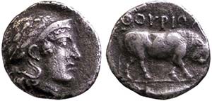 LUCANIA - THURIUM (443-400 a.C.) DIDRAMMA ... 